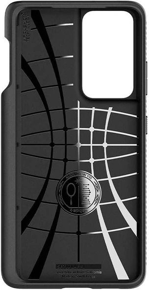 Spigen Galaxy S21 Ultra ile Uyumlu ince Kılıf Liquid Air Hava Kanalı Teknolojisi™ Askeri Sınıf Koruma Dokulu Yüzey Kapak Matte Black - Resim 4