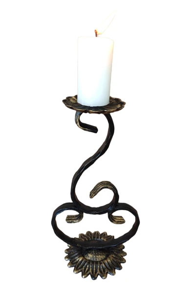 AJU Şamdan Mumluk Ferforje Tasarım Ev Dekorasyonu Vintage Klasik Dekoratif Mumluk Paslanmaz Kaplama Gold