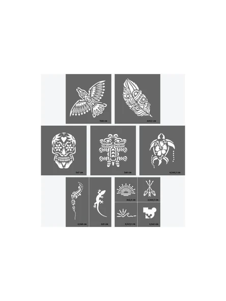 One Spray Tattoo Tulum Pack Dövme Şablon Seti - Resim 3