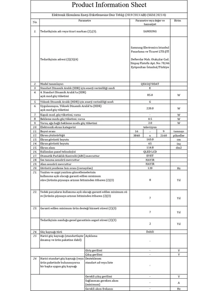 Samsung 65Q70D 4K Ultra HD 65" 165 Ekran Uydu Alıcılı Smart QLED TV - 5
