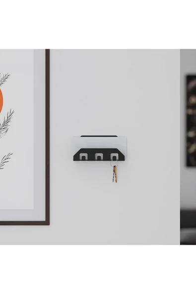 AJU Anahtar Askılığı Duvara Monte Modern Düzenleyici Metal Anahtar Ceket Çanta Askısı Posta Düzenleyici - Resim 3