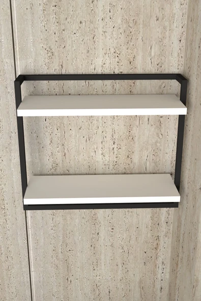 AJU 2 Katlı Raf Havluluk Kitaplık Aksesuar Rafı Ev Banyo Mutfak Düzenleyici Çok Amaçlı Raf Geniş Aralık - 8