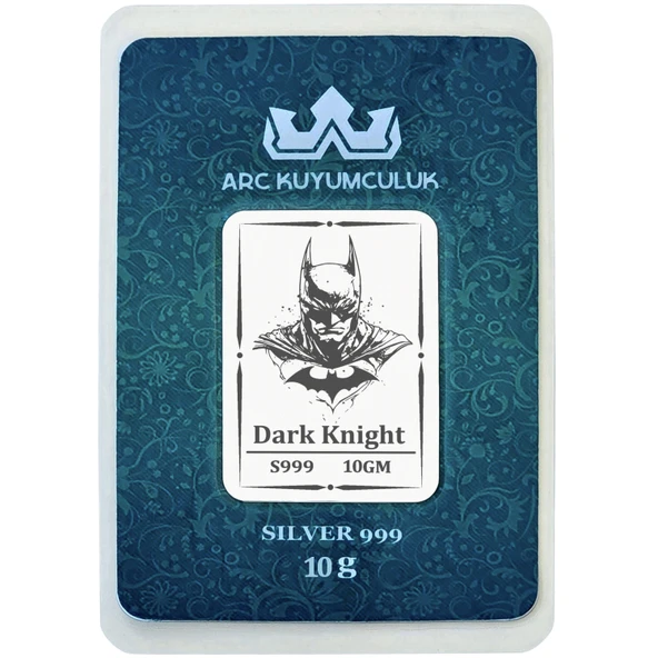 Cesur Karakterli Süper Kahraman Batman Temalı Hediyeye Özel 10 Gram 999 Ayar Gümüş Külçesi-695 ürün görseli