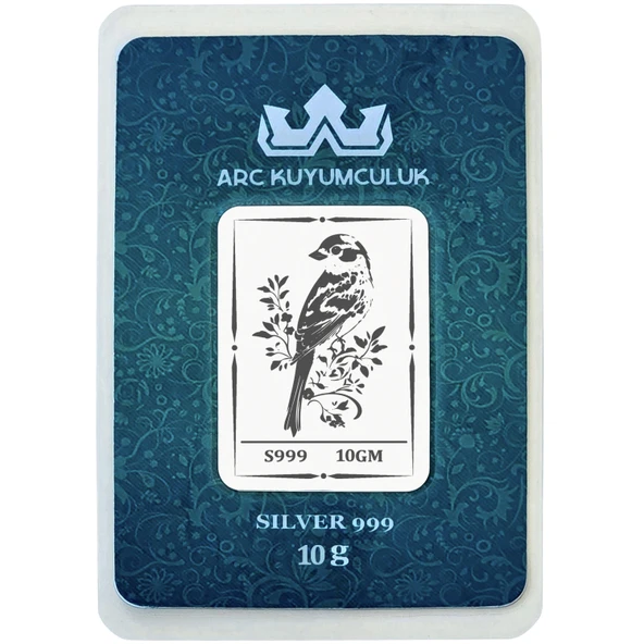 Doğanın Melodisini Hissettiren Bülbül Temalı Hediyeye Özel 10 Gram 999 Ayar Gümüş Külçesi-698 - Resim 1