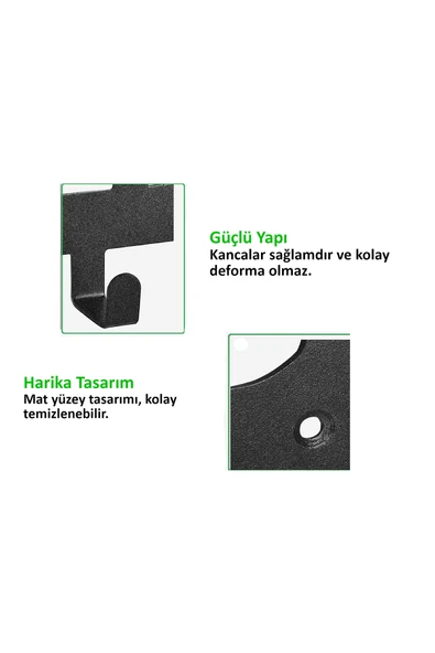 AJU Towels Havlu Askısı Kancalı Duvara Monte Paslanmaz Su Geçirmez Havlu Bornoz Giysi Askısı Şık Tasarım - 4