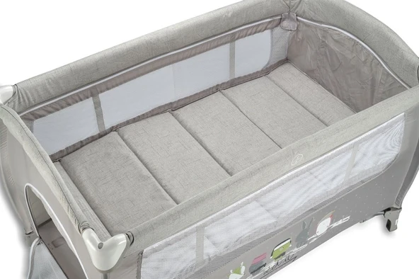 Kanz Pretty Park Yatak ve Oyun Parkı Gri - 6