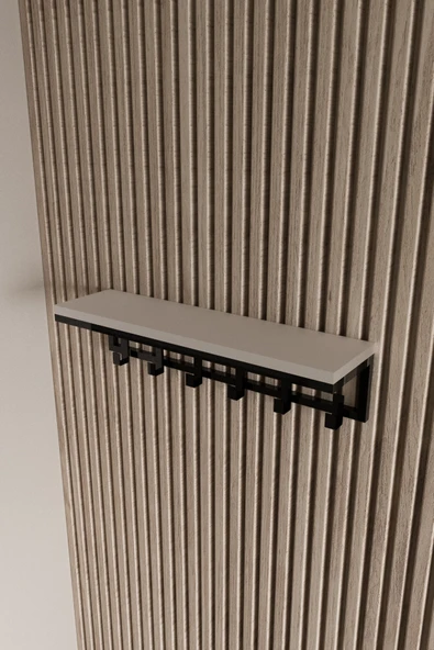 AJU Portmanto Duvar Askısı 6 Kanca Geniş Askılık Elbise Palto Şemsiye Askısı Banyo Mutfak Ev Askılığı - 6