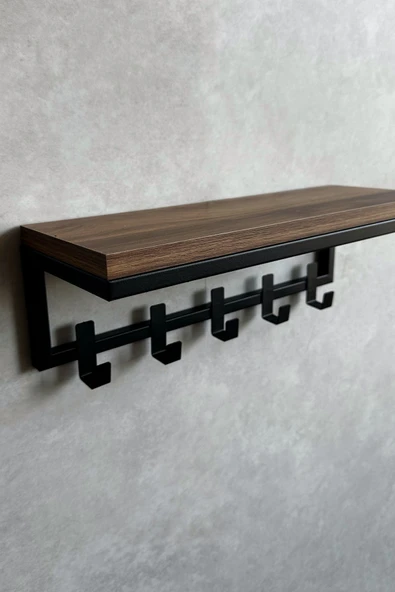 AJU Modern Portmanto Duvar Tipi Askılık ve Raf Ceket Şemsiye Çanta Havlu Elbise Posta Hol Koridor Askısı - 5