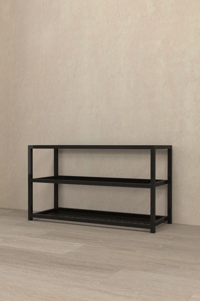 AJU Ayakkabılık Geniş Metal Modern Tasarım 3 Katlı Ayakkabı Rafı Dolabı Açık Vestiyer - 8