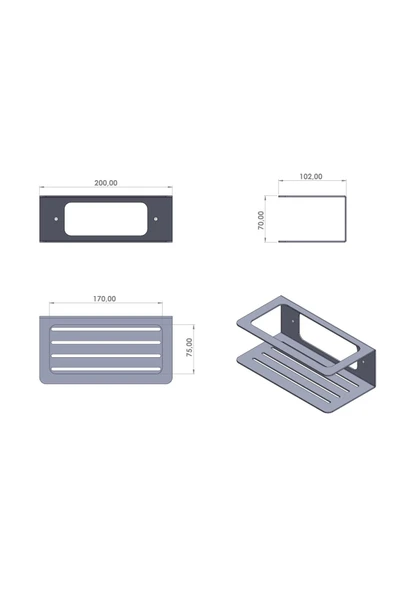 AJU Şampuanlık Sabunluk, Minimalist Banyo Organizatörü, Metal Duş Rafı, Banyo Düzenleyici - 4