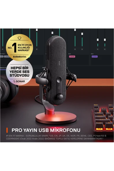 (OUTLET) SteelSeries Alias USB-C Condenser Gaming Mikrofon - Resim 2