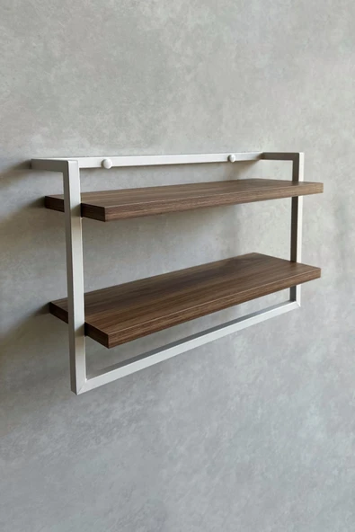 AJU Havluluk 2Katlı Kitaplık Aksesuar Rafı Ev Banyo Mutfak Düzenleyici Duvara Kolay Monte Çok Amaçlı Raf - 4