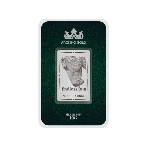 Hediyeye Özel 10 Gram Efsanevi Cesaretin Simgesi Olan Görkemli At Temalı 999 Ayar Gümüş Külçesi-701 - 2