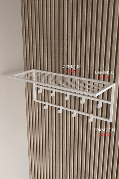 AJU Dekoratif Portmanto Metal Duvar Askılığı ve Raf Portmanto Modern Giysi Mont Elbise Askılığı - 5