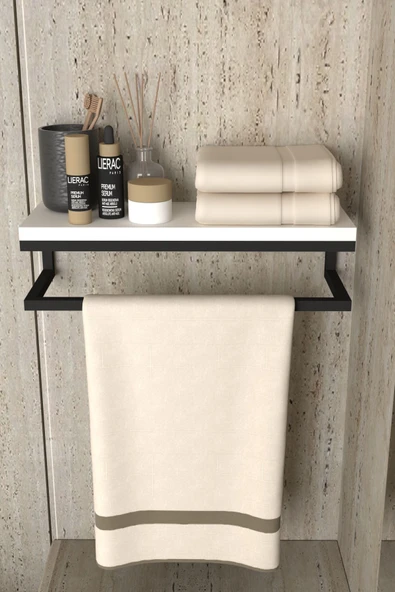 AJU Havluluk Duvara Monte Raf Aksesuarlık Şal Askılığı Ev Banyo Mutfak Düzenleyici Çok Amaçlı Raf
