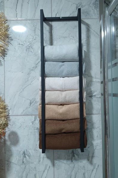 AJU Havlu Bornoz Düzenleyici - Dekoratif Havlu Depolama Rafı - Duvara Monte Çok Amaçlı Metal Raf