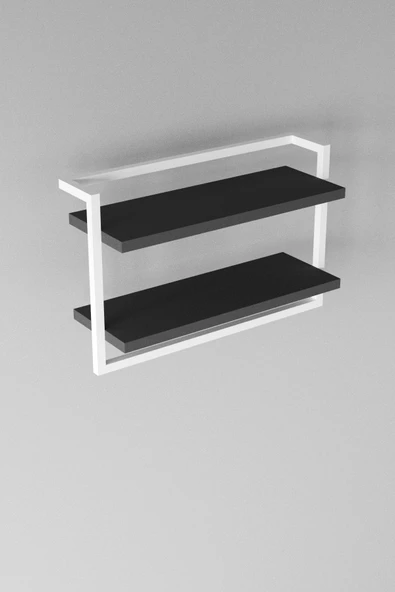 AJU Havluluk 2Katlı Kitaplık Aksesuar Rafı Ev Banyo Mutfak Düzenleyici Duvara Kolay Monte Çok Amaçlı Raf - 8