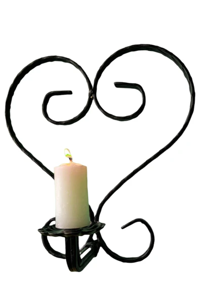 AJU Mumluk Ferforje Aplik Şamdan Dekoratif Duvar Monte Metal Ev Bahçe Balkon Ofis Dekorasyonu ( Siyah ) - 2