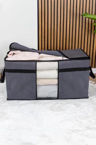 3’lü Yorgan Hurcu Seti, Yastık Yorgan Kıyafet Giysi Çamaşır Çeyizlik Düzenleyici (70x40cm) 3 Adet - Resim 4