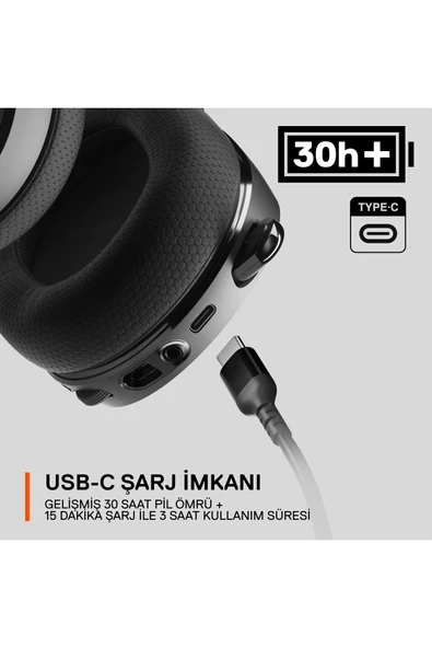 (OUTLET) SteelSeries Arctis 7+ Plus Siyah Multi-platform Wireless Kablosuz 7.1 Usb-c Gaming Oyuncu Kulaklık - Resim 5
