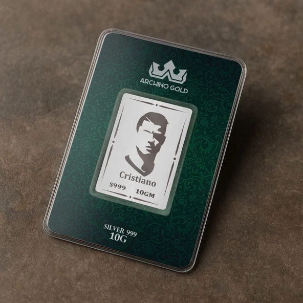 Efsane Futbolcu ve Gol Ustası Temalı Hediyeye Özel 10 Gram 999 Ayar Gümüş Külçesi-686