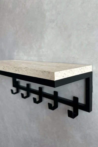 AJU Modern Portmanto Duvar Tipi Askılık ve Raf Ceket Şemsiye Çanta Havlu Elbise Posta Hol Koridor Askısı - 6