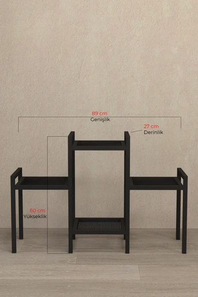 AJU Saksılık Çiçeklik 4 Katlı Metal Saksı Standı Ev Bahçe Balkon Mobilyası Dekoratif Raf Uzun Ömürlü - 5