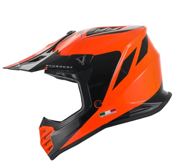 SWAY - FS-618 STARDUST CROSS KASK - PARLAK TURUNCU SİYAH - LARGE BEDEN