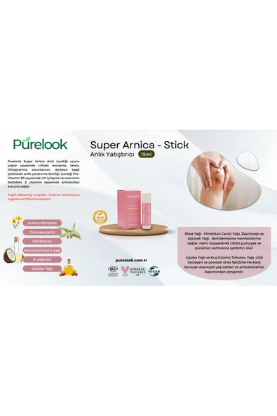 purelook Süper Arnica Stick 15 ml (DARBE-MORLUKLARA KARŞI ANLIK YATIŞTIRICI,ORGANİK) - 5