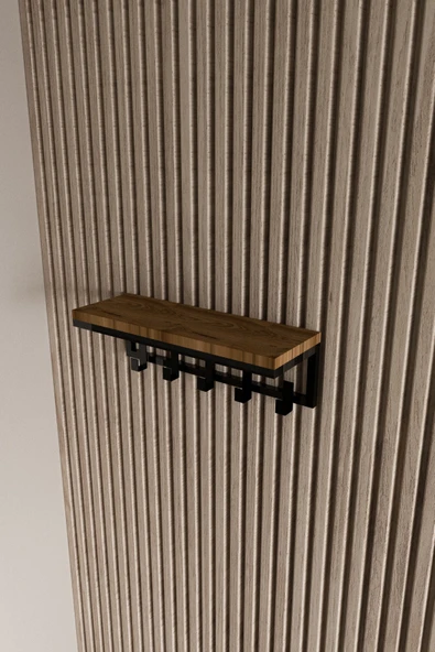 AJU Modern Portmanto Duvar Tipi Askılık ve Raf Ceket Şemsiye Çanta Havlu Elbise Posta Hol Koridor Askısı - 6