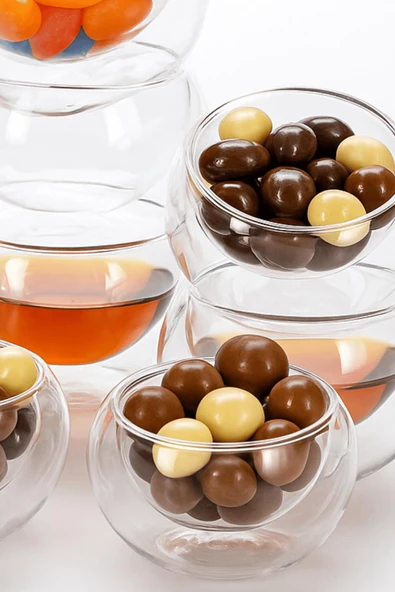 6 lı Çift Cidarlı Sosluk, Lokumluk, Reçellik, Sunumluk, Kahve Yanı İkramlık - 2