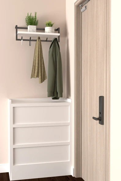 AJU Portmanto Duvar Askılığı Modern Metal Askılık Hol Koridor Mutfak Banyo Havlu Elbise Anahtar Askısı - Resim 5