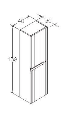 Orka Moonlight 70 cm Mat Gri Banyo Dolabı ve Boy Dolabı Takımı - Resim 3