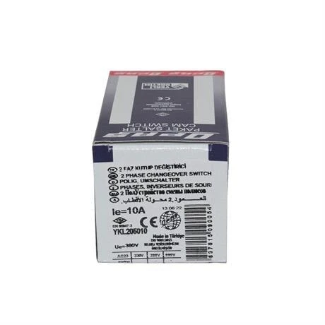 Opaş 2x10A 1-0-2 Kilitli Kutup Değiştirici Pako Şalter - YKL205010 - Resim 4