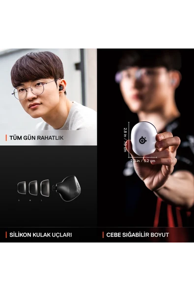 (OUTLET) SteelSeries Arctis GameBuds Gaming EarBuds Kulak İçi Kulaklık - Siyah - Resim 7