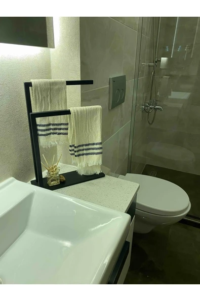 AJU Havluluk Tezgah Üzeri Kağıt Havluluk Mutfak Banyo Düzenleyici Metal Tasarım Montaj Gerektirmez Siyah - 2