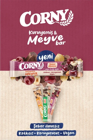 Corny Vişne Fındık Kakao Meyve Bar - 12 Adet - 3