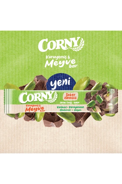 Corny Kuruyemiş & Meyve Bar Antep Fıstığı Kakao 35g x 12 Adet - 2
