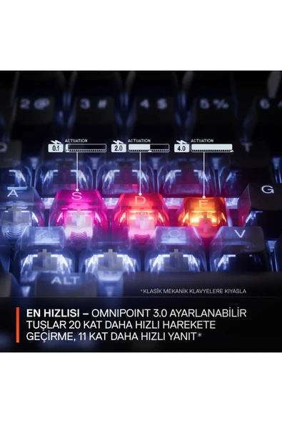 (OUTLET) SteelSeries Apex Pro TKL Gen3 OmniPoint 3.0 HiperManyetik Switch RGB Mekanik Kablolu Oyuncu Klavyesi (UK)- Beyaz - Resim 5