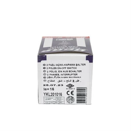 Opaş 2x16A 0-1 Aç-Kapa Kilitli Pako Şalter - YKL201016 - Resim 4