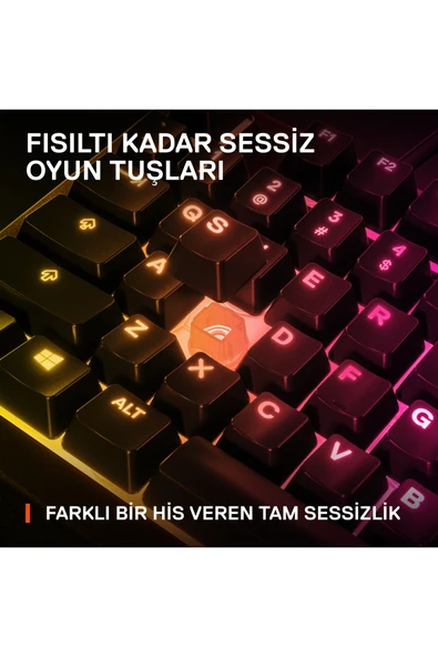 (OUTLET) SteelSeries Apex 3 Kablolu IP32 Suya Dayanıklı RGB Aydınlatmalı Gaming Türkçe Klavye - Resim 5