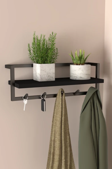 AJU Portmanto Duvar Askılığı Modern Metal Askılık Hol Koridor Mutfak Banyo Havlu Elbise Anahtar Askısı