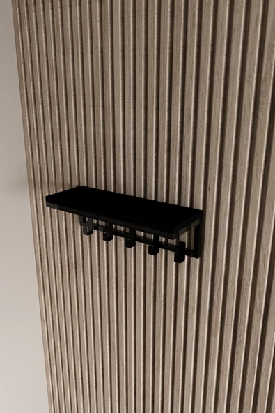 AJU Modern Portmanto Duvar Tipi Askılık ve Raf Ceket Şemsiye Çanta Havlu Elbise Posta Hol Koridor Askısı - Resim 6