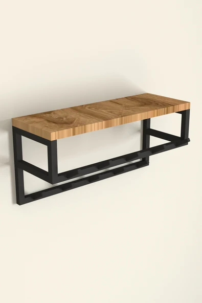 AJU Raflı Duvar Askılığı Portmanto Modern Metal Askılık Hol Koridor Mutfak Banyo Havlu Elbise Askısı - 6