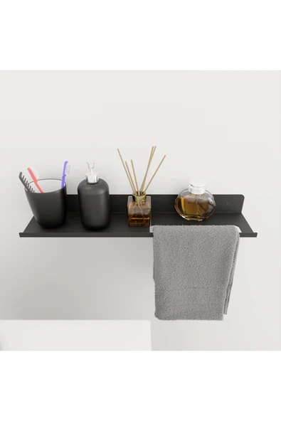 AJU Havluluk Modern Raf Havlu Askısı, Banyo Organizatör Raf Havlu Tutucu Raf, Metal Banyo Aksesuarları - 2