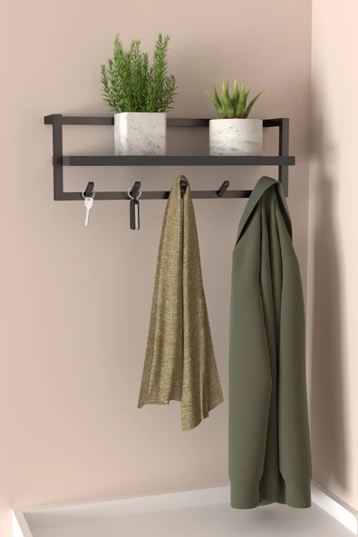 AJU Portmanto Duvar Askılığı Modern Metal Askılık Hol Koridor Mutfak Banyo Havlu Elbise Anahtar Askısı - 3