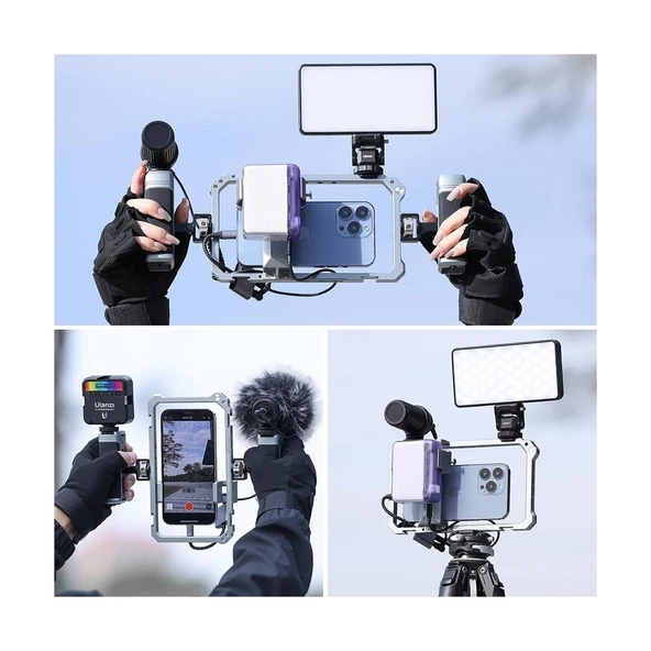 Ulanzi Telefonlar Için Universal Vlog Metal Cage Çerçeve - 4