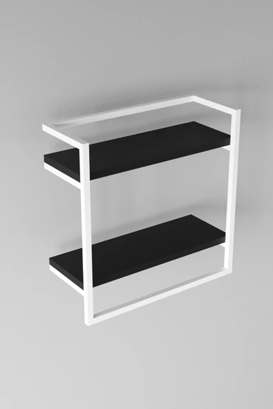 AJU Havluluk 2 Katlı Duvara Monte Raf Aksesuarlık Şal Askılığı Banyo Mutfak Düzenleyici Çok Amaçlı Raf - 8