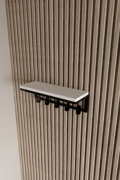 AJU Modern Portmanto Duvar Tipi Askılık ve Raf Ceket Şemsiye Çanta Havlu Elbise Posta Hol Koridor Askısı - Resim 6