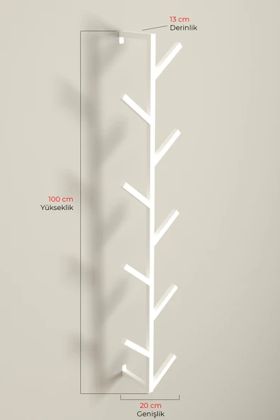 AJU 9 Kollu Antre Hol Metal Askılık - Çanta Şal Mont Havlu Bornoz Çok Amaçlı Fidan Askılığı - Beyaz - 6